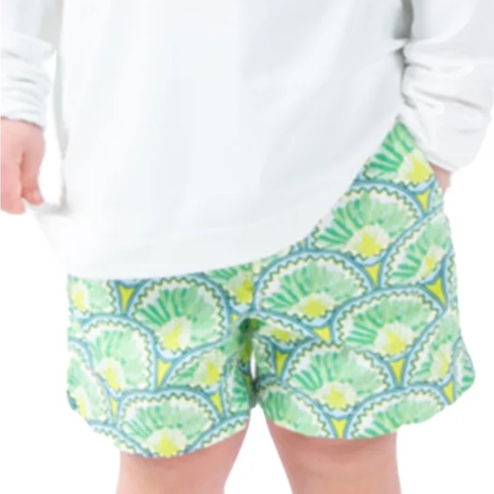Emily McCarthy Boy's Rhett Short NWT Deco Palm Green Blue White Size 4/5